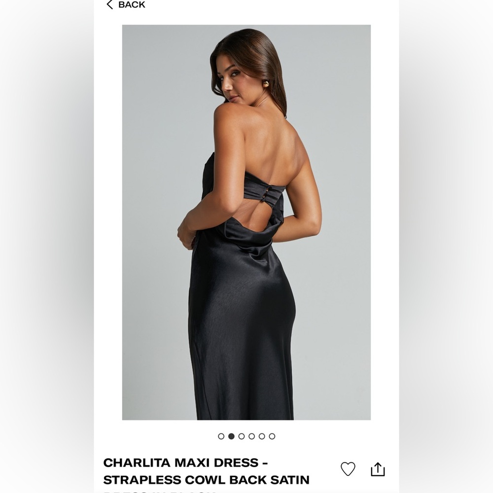 NWT Showpo. Charlita Satin Maxi Dress - Unworn, New With Tags! Black / Size 4